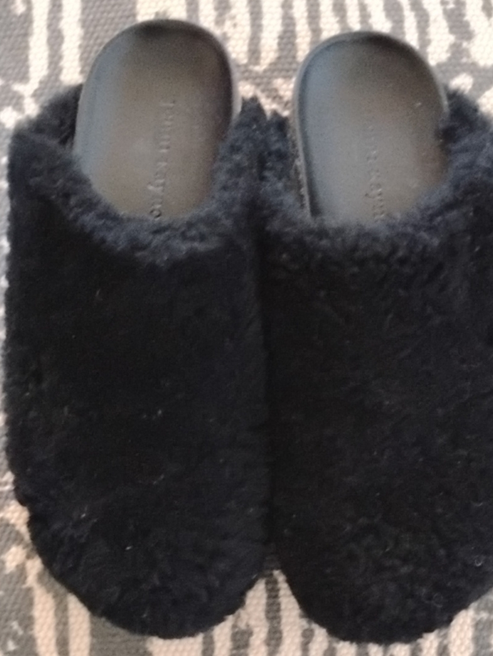 Jenni Kayne Black Shearling Women's Slip-On Clogs Mules Sz 39.9 New